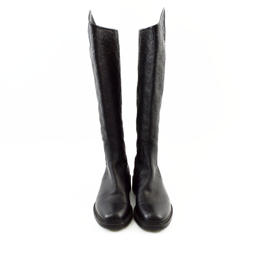 Gucci Monogram Leather riding boot #217-21 - Picture 2 of 6